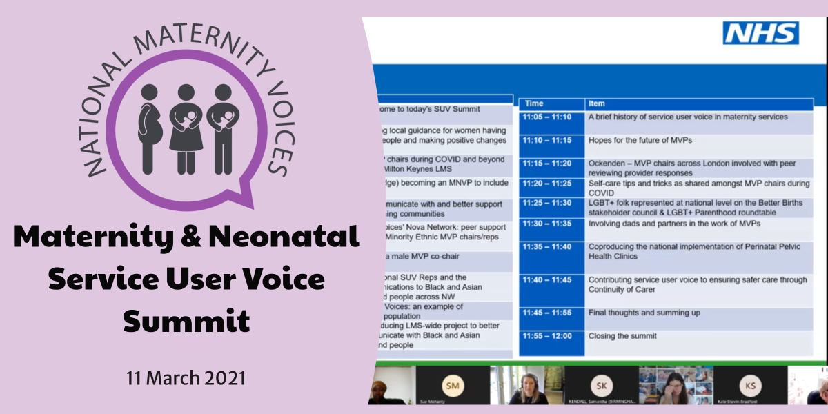 Maternity & Neonatal Service User Voice Summit: 11 March 2021